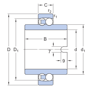 Самоустанавливающийся шарикоподшипник 11212 TN9 (SKF)