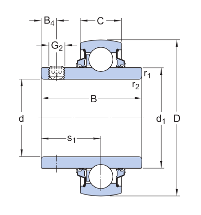 Корпусный шарикоподшипник YAR 208-2DW/AG (SKF)