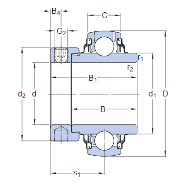 Корпусный подшипник YEL 205-2RF/VL065 (SKF)