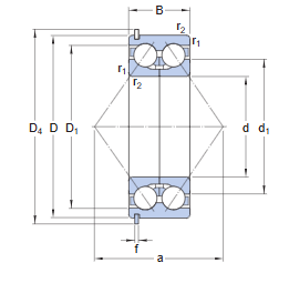 Радиально-упорный шарикоподшипник 3310 DNRCBM (SKF)