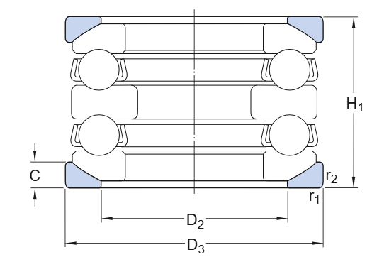 Упорный шарикоподшипник 54207 (SKF)