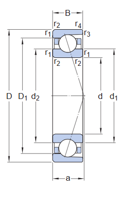Радиально-упорный шарикоподшипник прецизионный 71912 ACDGA/P4A (SKF)
