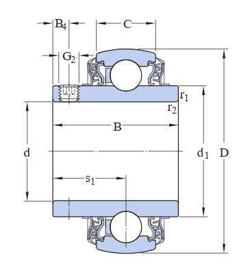 Корпусный шарикоподшипник YAR 204-2LPW/SS (SKF)