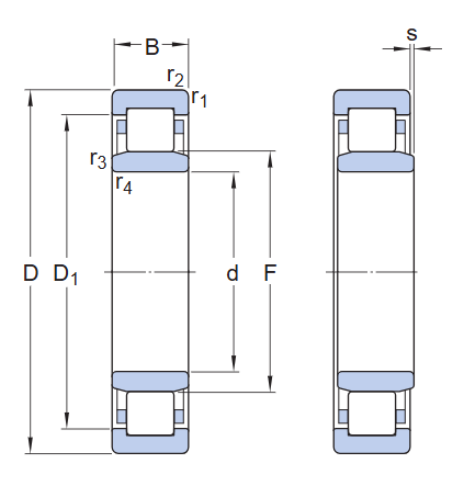 Цилиндрический роликоподшипник NU205M (TMB)