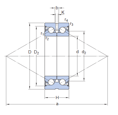 Упорно-радиальный шарикоподшипник прецизионный BEAS 008032 C-2RSH (SKF)