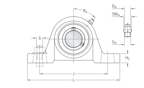 Стационарный шарикоподшипниковый узел UCP 210/H (SKF)