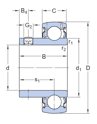 Корпусный шарикоподшипник YAT 206 (SKF)