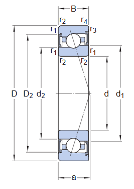 Радиально-упорный шарикоподшипник прецизионный S71908 CEGA/HCP4A (SKF)