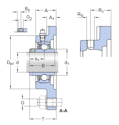 Корпус в сборе с подшипником UCF 307 (SKF)