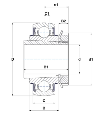 Корпусный шарикоподшипник UK 206 G2 (SNR)