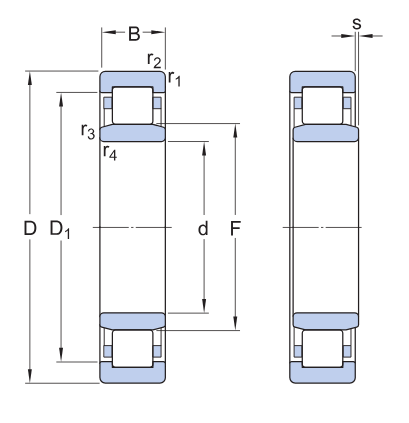 Цилиндрический роликоподшипник NU 2222 ECJ (SKF)