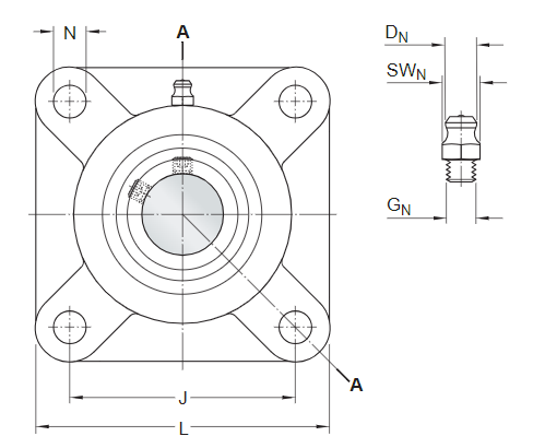 Корпус в сборе с подшипником UCF 307 (SKF)