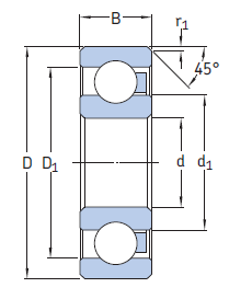 Радиальный шарикоподшипник 6001.POMGLASS (ISB)