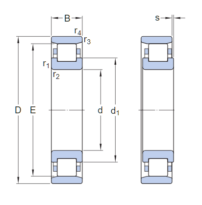 Цилиндрический роликоподшипник N 308 ECP (SKF)