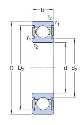 Радиальный шарикоподшипник W 6002-2RS1/VP311 (SKF)