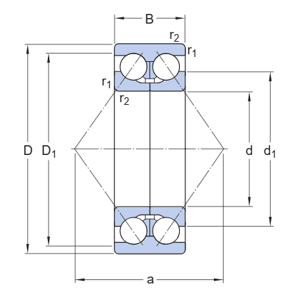 Радиально-упорный шарикоподшипник 3307 DJ1 (SKF)