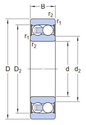 Самоустанавливающийся шарикоподшипник 2305E-2RS1TN9 (TMB)