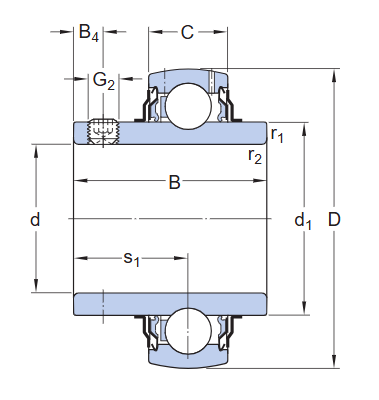 Корпусный шарикоподшипник YAR 205-2F (SKF)