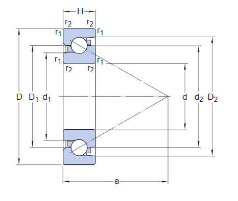 Упорно-радиальный шарикоподшипник прецизионный BSD 3062 CGB (SKF)