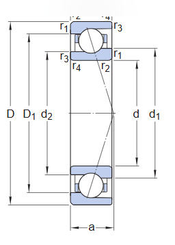 Радиально-упорный шарикоподшипник прецизионный 7212 ACDGA/P4A (SKF)