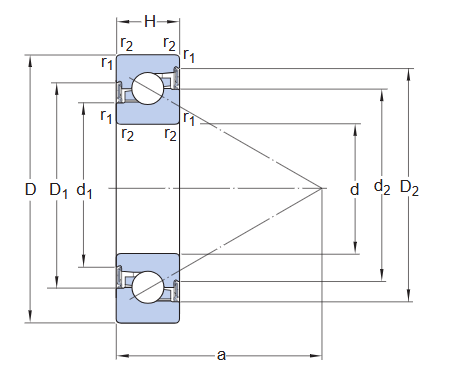 Упорно-радиальный шарикоподшипник прецизионный BSD 2562 CGB-2RS1 (SKF)
