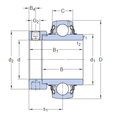 Корпусный подшипник YEL 206-2F (SKF)