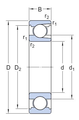 Радиальный шарикоподшипник 207 (SKF)