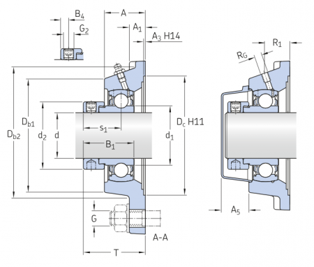 Шарикоподшипниковый узел с квадратным фланцем FY 45 FM (SKF)