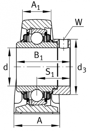 Корпус в сборе с подшипником TASE40 (INA)