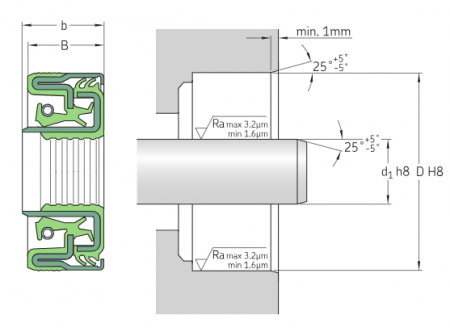 Кассетное уплотнение 65X90 MUD11 R (SKF)