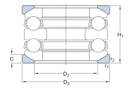 Упорный шарикоподшипник 54306 (SKF)