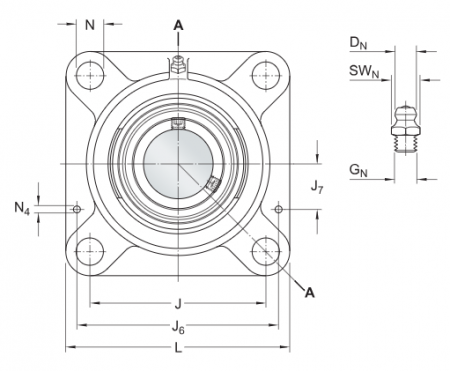 Шарикоподшипниковый узел с квадратным фланцем FYJ 80 TF (SKF)