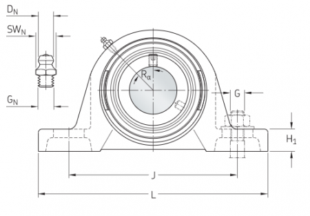 Стационарный шарикоподшипниковый узел SY 30 FM (SKF)
