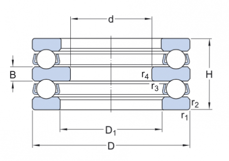 Упорный шарикоподшипник 52204 (SKF)