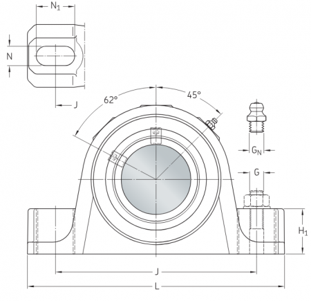 Стационарный роликоподшипниковый узел P2B 215-SRB-SRE (SKF)
