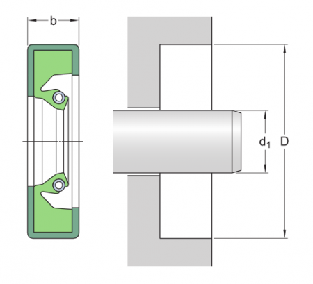 Манжетное уплотнение 200X238X19 HDS1 V (SKF)