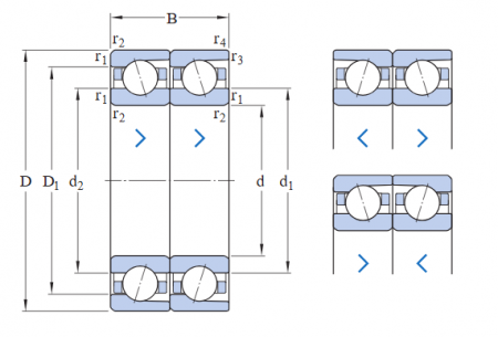 Радиально-упорный шарикоподшипник прецизионный 7208 CD/P4ADBA (SKF)