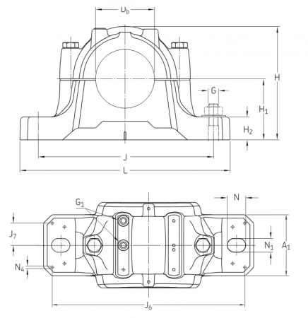 Разъёмный стационарный корпус SNL 509 (SKF)