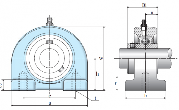 Корпус в сборе с подшипником UCPA 205 (ANB)