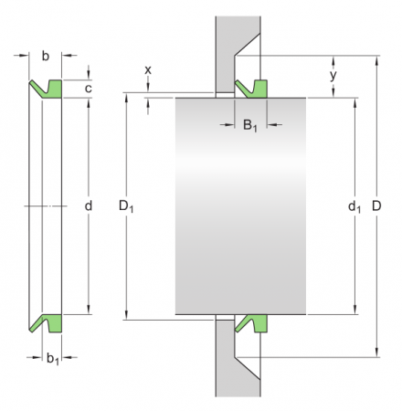 V-образное уплотнение 65 VA R (400650) (SKF)