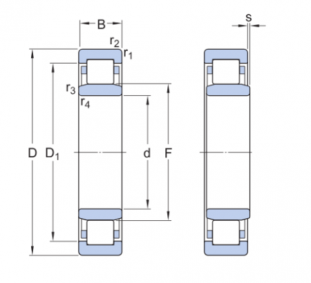 Цилиндрический роликоподшипник NU 1016 (SKF)