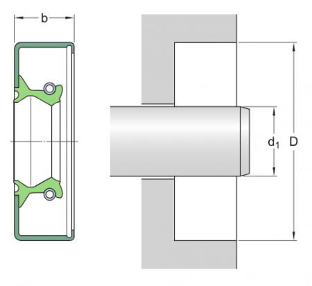 Манжетное уплотнение 25076 (SKF)